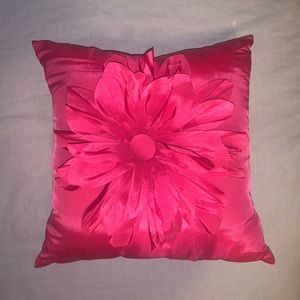 pretty hot pink flower pillow